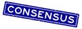 Grunge blue consensus word square rubber stamp on white background Royalty Free Stock Photo