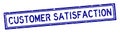 Grunge blue customer satisfaction word square rubber stamp on white background