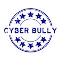 Grunge blue cyber bully word with star icon round rubber stamp on white background Royalty Free Stock Photo