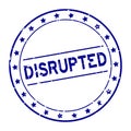 Grunge blue disrupted word round rubber stamp on white background Royalty Free Stock Photo