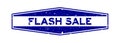 Grunge blue flash sale word hexagon rubber stamp on white background