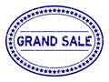 Grunge blue grand sale word oval rubber stamp on white background Royalty Free Stock Photo