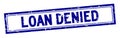 Grunge blue loan denied square rubber stamp on white background Royalty Free Stock Photo