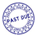 Grunge blue past due word round rubber stamp on white background Royalty Free Stock Photo