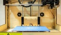 Grunge Blue Plate in Classic Wooden 3D Printer Ready to Print Out Your Creative