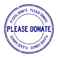 Grunge blue please donate word round rubber stamp on white background Royalty Free Stock Photo