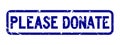 Grunge blue please donate wording square rubber stamp on white background Royalty Free Stock Photo