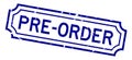 Grunge blue pre order word rubber business stamp on white background Royalty Free Stock Photo