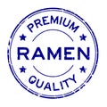 Grunge blue premium quaity ramen word round rubber stamp on white background Royalty Free Stock Photo