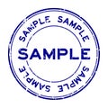 Grunge blue sample word round rubber stamp on white background Royalty Free Stock Photo