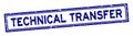 Grunge blue technical transfer word rubber stamp on white background Royalty Free Stock Photo