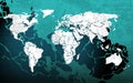 Grunge blue worldmap Royalty Free Stock Photo