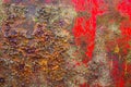 Grunge boat hull background in red and rusty Royalty Free Stock Photo