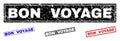 Grunge BON VOYAGE Textured Rectangle Stamps Royalty Free Stock Photo