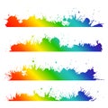 Grunge border with rainbow splashes and drops Royalty Free Stock Photo