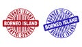 Grunge BORNEO ISLAND Textured Round Stamp Seals