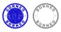 Grunge BORNEO Textured Stamp Seals