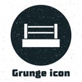 Grunge Boxing ring icon isolated on white background. Monochrome vintage drawing. Vector