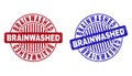 Grunge BRAINWASHED Scratched Round Stamp Seals