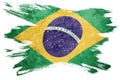 Grunge Brasil flag. Brazilian flag with grunge texture. Brush st Royalty Free Stock Photo