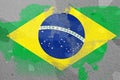 Grunge Brasil flag. Brazilian flag with grunge texture. Grunge texture flag Royalty Free Stock Photo