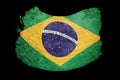 Grunge Brasil flag. Brazilian flag with grunge texture. Brush st Royalty Free Stock Photo