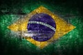 Grunge Brazil flag on stone texture background