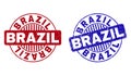 Grunge BRAZIL Scratched Round Watermarks