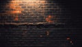 Grunge brick wall burning with abstract textured effect outdoors at night generated by AI