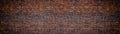 Grunge brick wall, old brickwork panoramic view Royalty Free Stock Photo