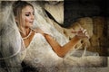 Grunge bride Royalty Free Stock Photo