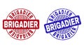 Grunge BRIGADIER Scratched Round Stamps