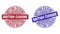 Grunge BRITISH CUISINE Scratched Round Stamp Seals