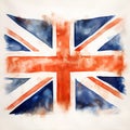 Grunge British flag. Painted UK flag Royalty Free Stock Photo