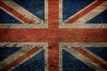 Grunge British flag on wood background