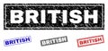 Grunge BRITISH Textured Rectangle Stamps