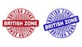 Grunge BRITISH ZONE Textured Round Stamps