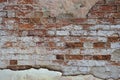 Old weathered Broken Brick wall fragment Royalty Free Stock Photo