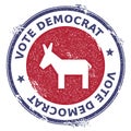 Grunge broken democrat donkeys rubber stamp.