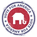 Grunge broken republican elephants rubber stamp.