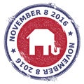 Grunge broken republican elephants rubber stamp.