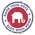 Grunge broken republican elephants rubber stamp.