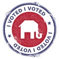 Grunge broken republican elephants rubber stamp.