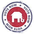 Grunge broken republican elephants rubber stamp.