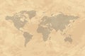 Grunge brown background with striped world map - vector Royalty Free Stock Photo