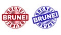 Grunge BRUNEI Scratched Round Stamps