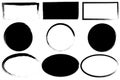 Grunge brush ovals rectangles. Vintage style. Vector illustration. stock image. Royalty Free Stock Photo