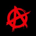 Grunge brush painted anarchy sign. Anarchy icon. Vector illustration Royalty Free Stock Photo