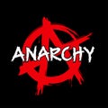 Grunge brush painted anarchy sign. Anarchy icon. Vector illustration Royalty Free Stock Photo