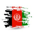 Grunge brush stroke with Afghanistan national flag Royalty Free Stock Photo